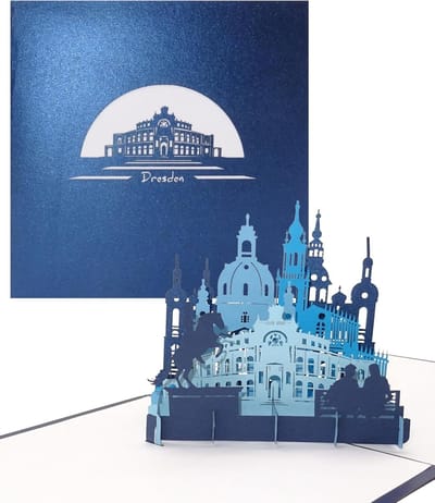 Pop-up kaart - 3D wenskaart - Stedentrip souvenir - Muzikaal - 15 x 15 cm - blauw