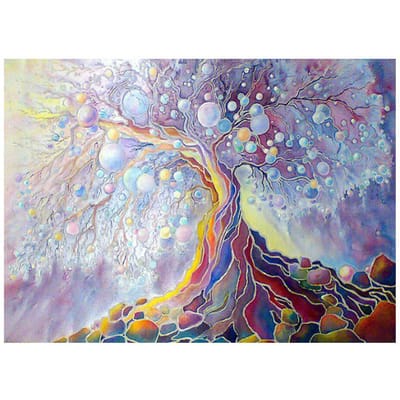 Décoration de Maison Diamant DIY Art Mural Peinture d'Arbre Point de Croix Image Broderie Mosaïque Forage Complet 20X30CM gray
