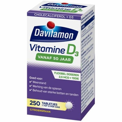 Davitamon Vitamine D3 Vanaf 50 Jaar - 2 x 250 tabletten - Voordeelverpakking