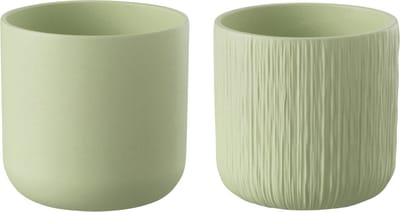 J-Line bloempot Gen - keramiek - pistache - extra small - 2 stuks - Ø 11 cm