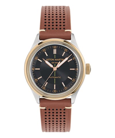 Aston Martin Timeless TS1 MTTS1S604 Horloge - Leer - Bruin - Ø 39 mm