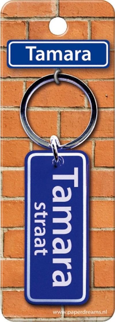 Paper Dreams Sleutelhanger Straatnaam: Tamara 9 X 3 Cm Blauw