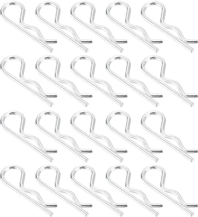 100 stuks 2,5 mm x 40 mm gegalvaniseerde R-veerstekkers van koolstofstaal, R-clips, veerstekker, bevestigingselementen voor huishoudelijke apparaten, sportuitrusting, autoreparatie (wit)