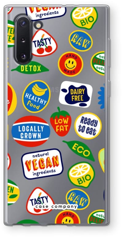 Case Company® - Hoesje geschikt voor Samsung Galaxy Note 10 hoesje - Fruitsticker - Soft Cover Telefoonhoesje - Bescherming aan alle Kanten en Schermrand