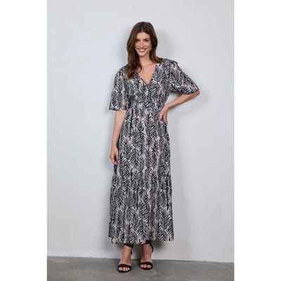DIDI Dress Bonita Sand Palm Leaves Print Größe: 34 | Maxikleider Outlet | Damen | Braun