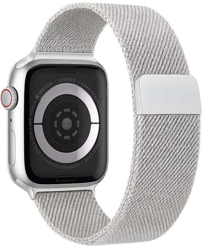 Milanees Horlogebandje Geschikt voor 42/44/45 mm Band Milanees - Bandje Geschikt voor 42/44/45 mm Bandje Milanees - Zilver