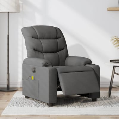 vidaXL - Massagestoel - elektrisch - verstelbaar - stof - donkergrijs
