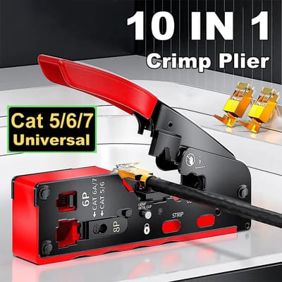 RJ45 Krimp Tool Pass CAT7 Door Ethernet voor Cat6 Cat5 Cat5e Netwerk Connector Draadknipper Draadstripper Ethernet Krimper