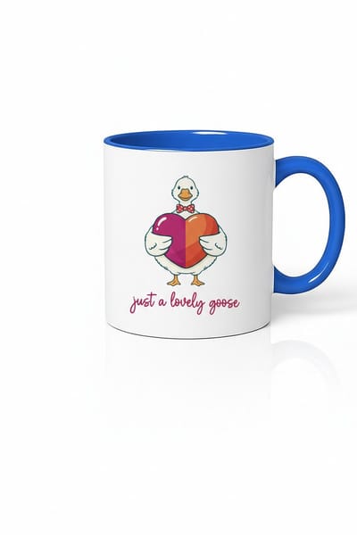 Unieke Mok Lieve Gans met Hart - 'Just a Lovely Goose' - Schattige Koffiemok Cadeau