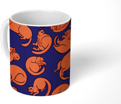 Mok - Koffiemok - Slapen - Kat - Patronen - Mokken - 350 ML - Beker - Koffiemokken - Theemok