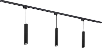 Qub Focus Railverlichting - Zwart - 200 cm - I-Vorm - 3x Hanglampen - Dimbaar - Complete Set