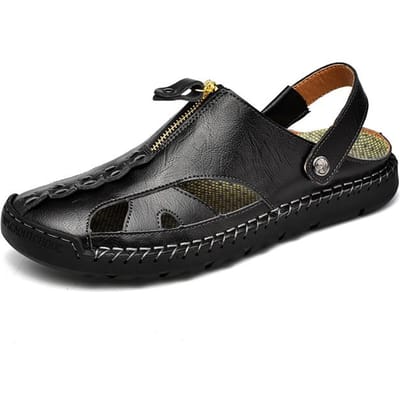 Nouvelles Sandales de Mode Homme Sandales Grande Taille Homme Marche Extérieure Sandales d'Été Homme Chaussures Homme Confortables 46 noir