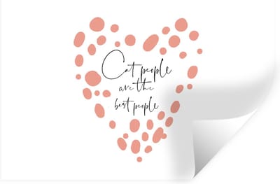 Muurstickers - Sticker Folie - Spreuken - Katten - Cat people are the best people - Quotes - 30x20 cm - Plakfolie - Muurstickers Kinderkamer - Zelfklevend Behang - Zelfklevend behangpapier - Stickerfolie