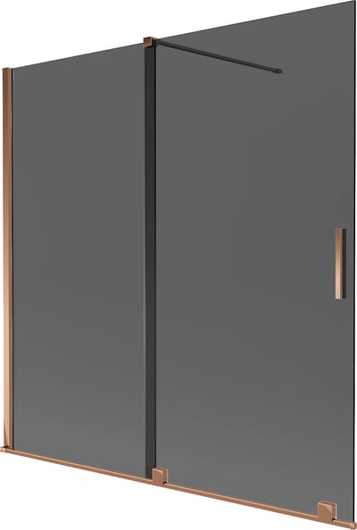 Mexen Velar badwand 2-delige schuifbare 160 x 150 , grafiet, roze goud - 896-160-000-41-60