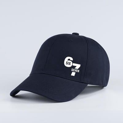 Casquette de baseball imprimée numéro 67 Six Seven Hommes Femmes Vintage Coton Lavé Réglable Casquette Papa Sport Chapeau de Soleil black