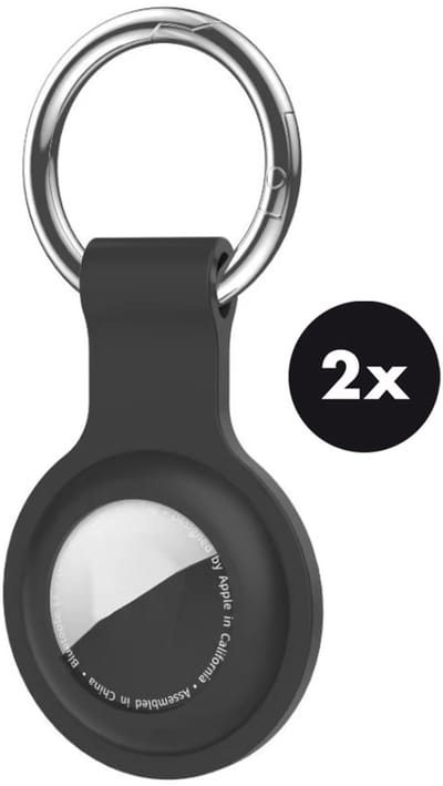Actie4you® - Sleutelhanger Geschikt voor Apple AirTag - Siliconen Houder – Hoesje - Hanger – 2 Stuks - Zwart