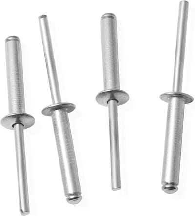 Aluminium Blinde Klinknagels - Pop Klinknagels - Bevestigen van Materialen - Vergroot Krachtgebied - 100 stuks - Zilver