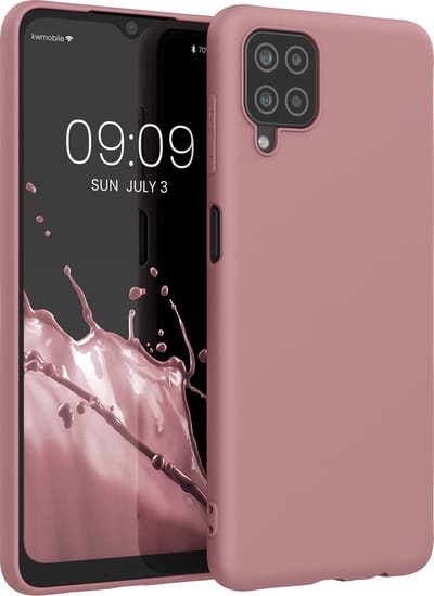 kwmobile telefoonhoesje geschikt voor Samsung Galaxy A12 - Hoesje voor smartphone - Back cover in mat oudroze