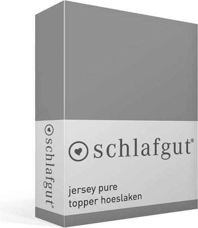 Schlafgut Jersey Pure topper hoeslaken - Eenpersoons - Grey Mid