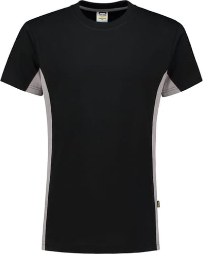 Tricorp T-shirt Bicolor 102004 Zwart / Grijs  - Maat XL