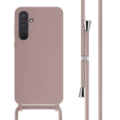 imoshion Hoesje - Geschikt voor Samsung Galaxy A55 (5G) - Siliconen hoesje met koord - Sand Pink