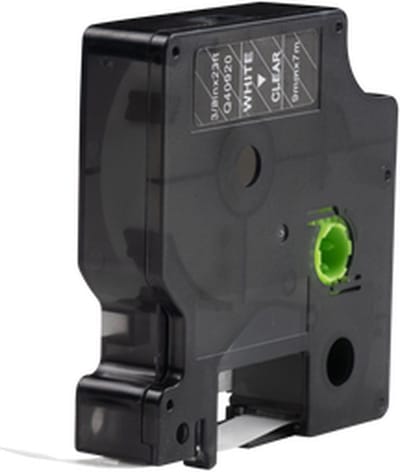 Dymo D1 compatible 40920 tape - Wit op transparant - 9 mm x 7 m