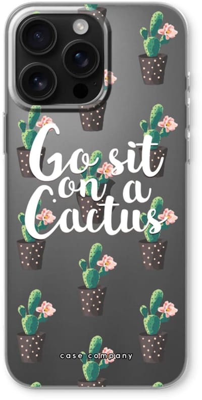 Case Company® - Hoesje geschikt voor iPhone 16 Pro Max hoesje - Cactus quote - Soft Cover Telefoonhoesje - Bescherming aan alle Kanten en Schermrand