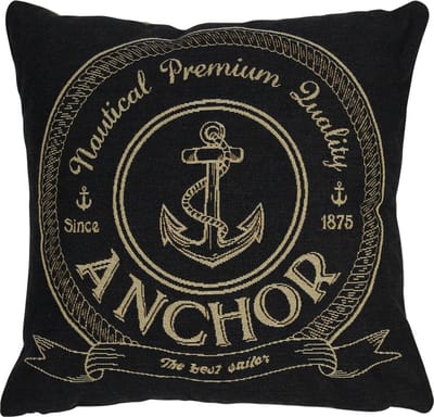 Gobelin kussen antraciet anchor 45x45cm - 1 stuk