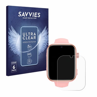 Savvies - Screenprotector voor Banlvs Kids Smartwatch 1.83" - Folie Beschermfolie transparant 6 Stuks