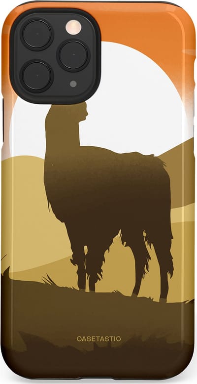 Casetastic Hoesje Geschikt voor Apple iPhone 11 Pro - Stijlvolle Beschermende Duo-layer Case - Silhouet Alpaca