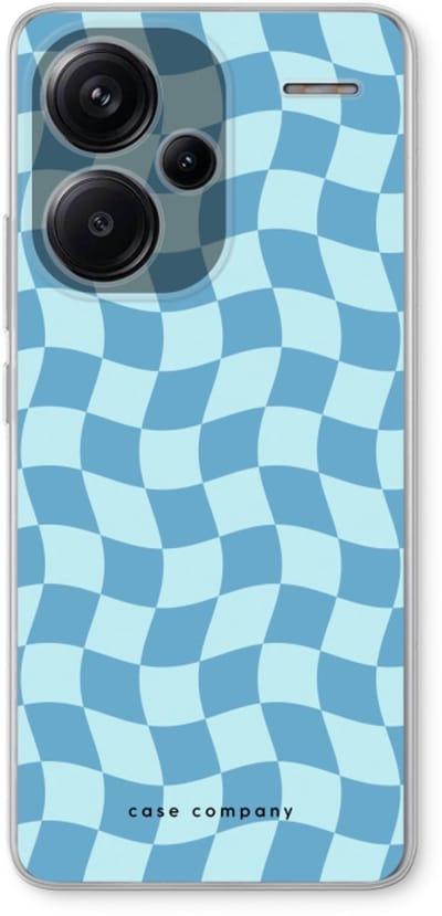 Case Company® - Hoesje geschikt voor Xiaomi Redmi Note 13 Pro plus hoesje - Grid Blauw - Soft Cover Telefoonhoesje - Bescherming aan alle Kanten en Schermrand