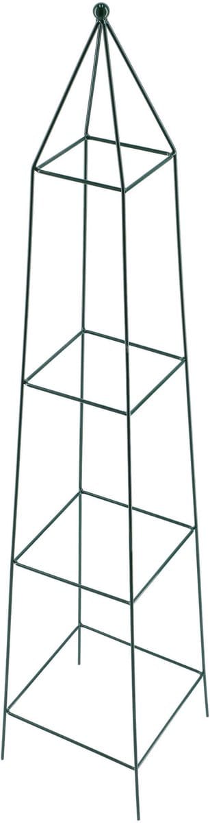KADAX Klimhulp, rankobelisk van staal, vrijstaand, obelisk, ranktoren voor tuin, klimplanten, rozen, piramide, rankzuil, rankframe, klimframe, weerbestendig, decoratie, groen, 25 x 120 cm