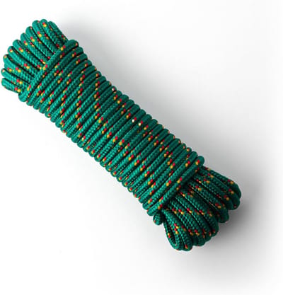 Polypropyleen Touw - Lichtgewicht Touw - Outdoor Activiteiten - Hoge Breekkracht - 8mm 20 Meter - Groen Accent