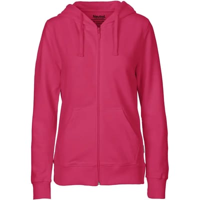 Fairtrade Ladies Zip Hoodie met capuchon Pink - XS
