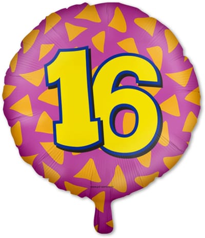 LUQ – Folie Ballon Happy Party 16 Jaar – Veelkleurig Design – Luxe Verjaardag Decor – Feest Versiering – Helium Ready