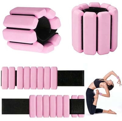 2 stuks verstelbare gewichtsmanchetten van elk 1 lb (0,45 kg), draagbare polsgewichten enkelgewichten set siliconen polsgewichten sets, voor yoga, dans, pilates, cardio, aerobic, wandelen