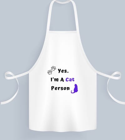 Akyol - yes i'm a cat person Keukenschort - Katten - katten liefhebbers - iemand die houdt van poezen - verjaardag - cadeau - kado - geschenk - 82 bij 71 cm