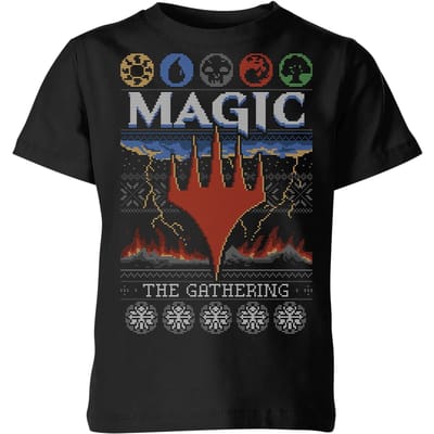 Magic: The Gathering Colours Of Magic Knit Kinder Kerst T-shirt - zwart - 98/104 (3-4 jaar)