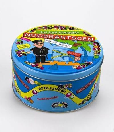 Drop - Snoeptrommel - Noodrantsoen - Gevuld met Drop - In cadeauverpakking met gekleurd lint