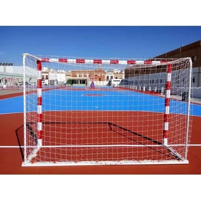 Set van 2 mobiele metalen futsal/handbaldoelen met voetstuk Softee Equipment