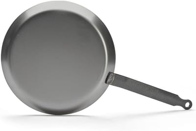 Crêpepan Koolstofstaal - Pannenkoekenpan - Delicate Pannenkoeken Bakken - Natuurlijke Anti-aanbak - 22 cm - Zilver