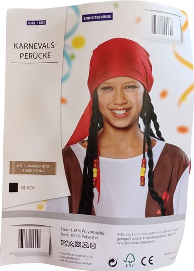 Magic - Piratenmuts met haar - meisje - jongen - bandana - vlechten - kralen - carnaval - verkleedfeestje - one size