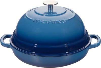 Gietijzeren Pan - Hollandse Oven - Brood Bakken - Geëmailleerd Oppervlak - 6 Liter - Blauw