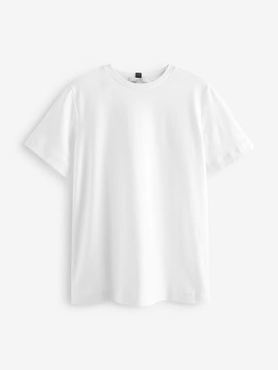 Next - Dames - Dik T-shirt met ronde hals en korte mouwen - Petite - Wit