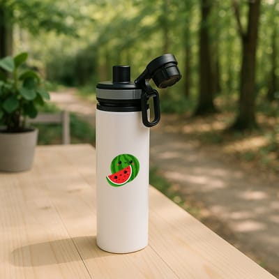 Hacebo® - Watermeloen waterfles met draaidop grijs - Fruitschaal - Fruit liefhebbers - Zomerfruit - gezond eten - vrucht - water fles - 850ML