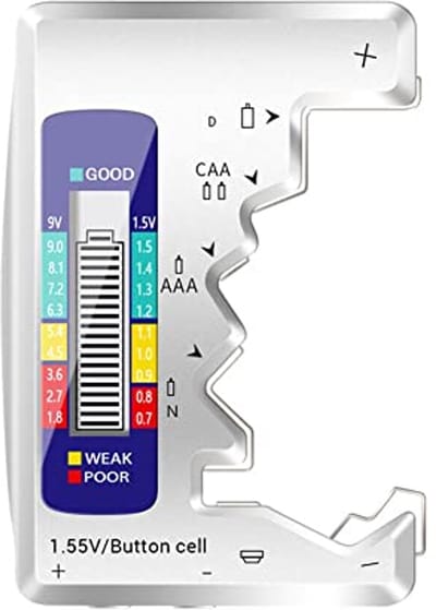 Digitale batterijtester met LCD-display voor AA, AAA, 9V en knoopcelbatterijen