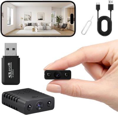 Mini-camera HD - Beveiligingscamera Draadloos - Huisbewaking - Automatisch Nachtzicht - 1080p Resolutie - Zwart