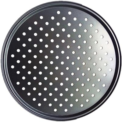 Bakvorm Bakgereedschap Koolstofstaal Anti-aanbak Pizza Bakvorm Gaas Bakplaat Rond Diepe Schaal Pizza Pan Bakplaat Vorm gray