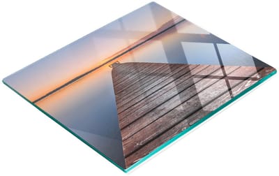 Keukenplank van gehard glas met decoratieve afbeeldingen, houten Molo 60x52 cm