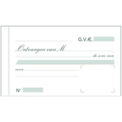 Exacompta 20x Ontvangstbewijzen 10,5x18cm 50 blad doorschrijfpapier dupli Nederlandstalig - - 33170X